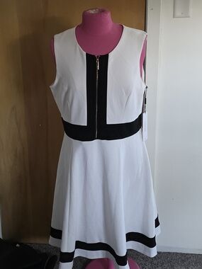 navy blue dress for baby girl Calvin Klein Classic Black Illusion Hem Sheath Midi Dress Size 8 for sale  online main image 1